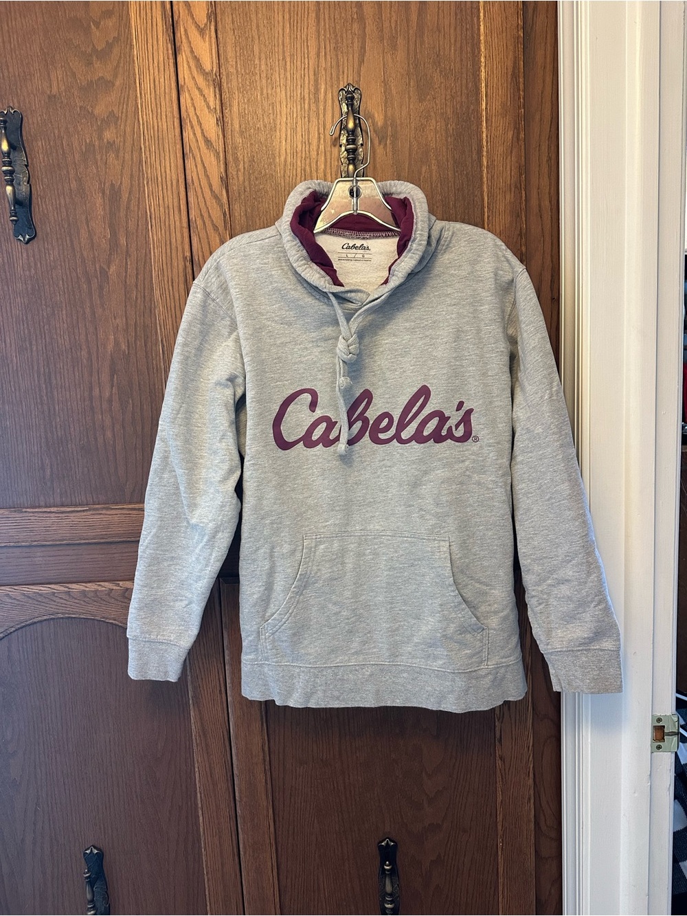 Cute Cabela's Gray and purple Hooded Pullover